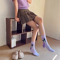 5pairs Purple Kuromi Cartoon Socks - Thumbnail 3