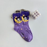 5pairs Purple Kuromi Cartoon Socks - Thumbnail 5
