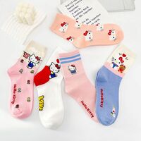 5pairs Kawaii Kitty Cat Cartoon Socks - Thumbnail 6