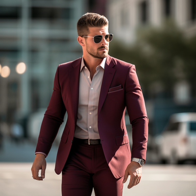 Men's Suit 2 Piece Set Blazers Pants Classic Business Gentleman Formal Groom For Wedding  Occasion