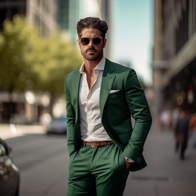 Men's suit 2 piece set blazers pants classic business gentleman formal groom for wedding occasion