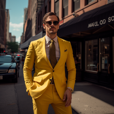 Fashion men's suit 2 piece set blazers pants classic business gentleman formal groom wedding party 