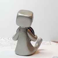 Your Mental Health Matters Robot Figurine Resin Art Toy Kawaii Desk Buddy - Thumbnail 4