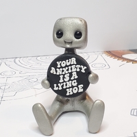 Your Anxiety Is A Lying H*e Robot Figurine Resin Art Toy Mental Health Kawaii Desk Buddy - Thumbnail 1