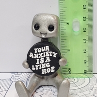 Your Anxiety Is A Lying H*e Robot Figurine Resin Art Toy Mental Health Kawaii Desk Buddy - Thumbnail 4