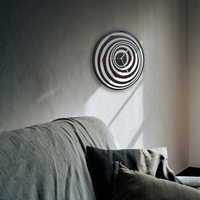 Black hole - black & white wooden wall clock with virtual absorbtion effect - Thumbnail 4
