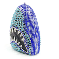 Shark Crystal Clutch Purse With chain strap - Thumbnail 2