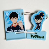 Haikyuu!! Japan 7-11 Exclusive Asahi Soft Drinks Collaboration 2-Pieces Plastic Standee Keychain Holder - Kageyama, Hinata, Kenma (Karasuno, Nekoma) - Thumbnail 5