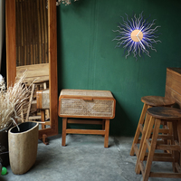 Medusa purple - contemporary wooden wall clock in shades of purple  - Thumbnail 1