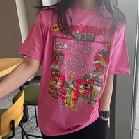 Retro trendy Strawberry Music Festival printed short-sleeved T-shirt - Thumbnail 3