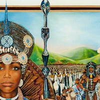 QUEEN NANDI 👑🍯✨️ READY-MADE GLOW IN THE DARK CRYSTAL WAIST BEAD SET BY Nubian Collection Artwear🎨  - Thumbnail 9