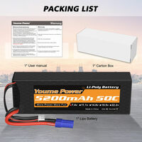 Youme Power 2S 7.4V 5200mAh 50C Lipo Hardcase Battery Pack   - Thumbnail 1