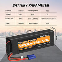 Youme Power 2S 7.4V 5200mAh 50C Lipo Hardcase Battery Pack   - Thumbnail 2