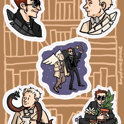 Good omens sticker sheet