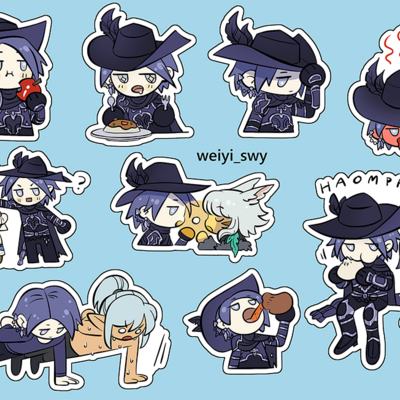 [in stock] ffxiv zero and friends 5"x7" vinyl sticker sheet