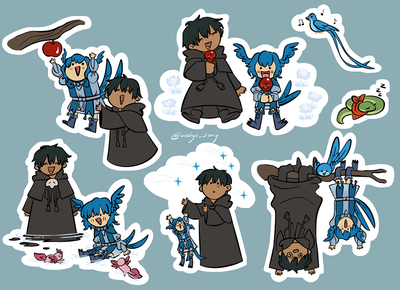 [IN STOCK] FFXIV H/ermes and Meteion 5"x7" Vinyl Sticker Sheet