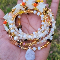 QUEEN NANDI 👑🍯✨️ READY-MADE GLOW IN THE DARK CRYSTAL WAIST BEAD SET BY Nubian Collection Artwear🎨  - Thumbnail 8