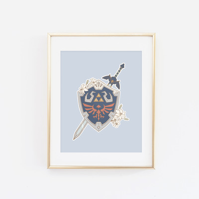 Sword and shield print