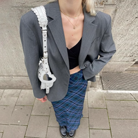 *Free Shipping*Y2K ARGYLE MIDE SKIRT - Thumbnail 3