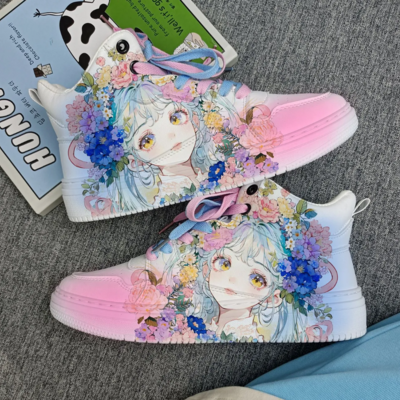 New graffiti cute girls high top sneakers sneakers