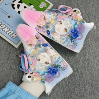 New graffiti cute girls high top sneakers sneakers - Thumbnail 1
