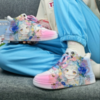 New graffiti cute girls high top sneakers sneakers - Thumbnail 2
