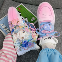 New graffiti cute girls high top sneakers sneakers - Thumbnail 4