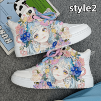 New graffiti cute girls high top sneakers sneakers - Thumbnail 5
