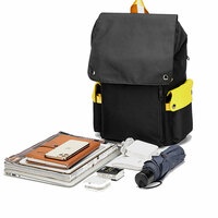 Contrast Color Cover Waterproof Anti-theft USB Interface School Laptop Bag Work College Backpack Daypack Student Rucksack For Boy  - Thumbnail 9