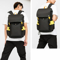 Contrast Color Cover Waterproof Anti-theft USB Interface School Laptop Bag Work College Backpack Daypack Student Rucksack For Boy  - Thumbnail 5