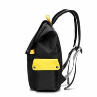 Contrast Color Cover Waterproof Anti-theft USB Interface School Laptop Bag Work College Backpack Daypack Student Rucksack For Boy  - Thumbnail 2