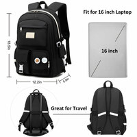 Leisure Multi Pockets Galaxy Junior High School Students Bags College 15.6 Inch Waterproof Computer Backpack Large-capacity Rucksack  - Thumbnail 3