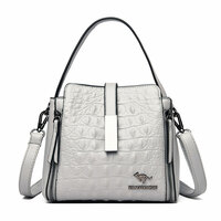 Fashion Crocodile Pattern Single Buckle Double Zippers Crossbody Bag Tote Messenger Bag Shoulder Bags Handle Handbags Satchel Bags   - Thumbnail 2