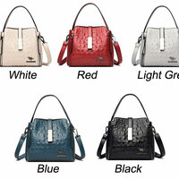Fashion Crocodile Pattern Single Buckle Double Zippers Crossbody Bag Tote Messenger Bag Shoulder Bags Handle Handbags Satchel Bags   - Thumbnail 8