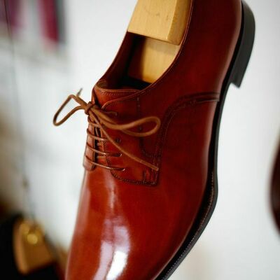 Handmade mens genuine leather oxford lace up dress shoes - Thumbnail 1