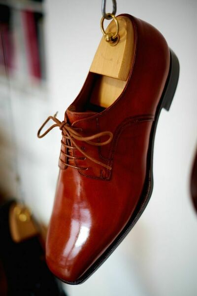 Handmade Mens Genuine Leather Oxford Lace up Dress Shoes