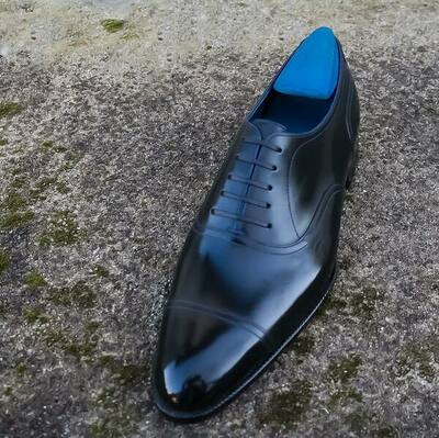 Simple and Classic Handmade Black Claf Leather Dress Oxford Shoes