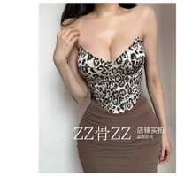 Low-cut diamond-shaped underwire fishbone short lace-up vest - Thumbnail 2