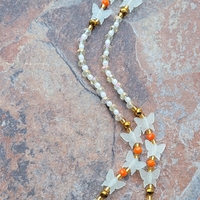 BUTTERFLY ORANGE 🧡 GLOW IN THE DARK CRYSTAL HANDMADE WAIST BEADS BY Nubian Collection Artwear 🎨  - Thumbnail 1