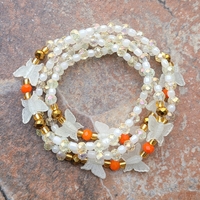 BUTTERFLY ORANGE 🧡 GLOW IN THE DARK CRYSTAL HANDMADE WAIST BEADS BY Nubian Collection Artwear 🎨  - Thumbnail 2