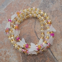 BUTTERFLY HOT PINK💞 GLOW IN THE DARK CRYSTAL HANDMADE WAIST BEADS BY Nubian Collection Artwear 🎨 - Thumbnail 3