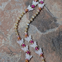 BUTTERFLY HOT PINK💞 GLOW IN THE DARK CRYSTAL HANDMADE WAIST BEADS BY Nubian Collection Artwear 🎨 - Thumbnail 2