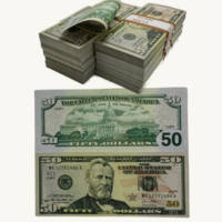 300 Pieces X $100 + $50 ) Premium Replica Prop Money Set for Film and TV Productions . Full print Fake bills Double sided  - Thumbnail 2