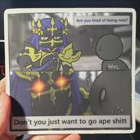 [IN STOCK] FFXIV Fray 4"x4" Vinyl Mirror Effect Sticker - Thumbnail 1