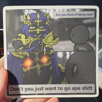 [in stock] ffxiv fray 4"x4" vinyl mirror effect sticker