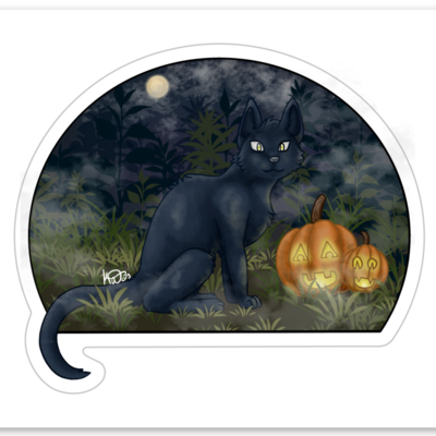 Spooky cat sticker