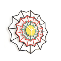 Chevron Africa - handmade wall clock with African tribal colors - Thumbnail 4