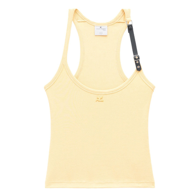 Courreges Yellow Holistic Buckle 90s Tank Top