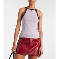 Courreges Buckle-detail Cotton Jersey Tank Top - Thumbnail 1
