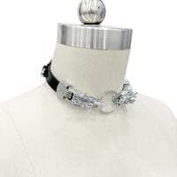 Double Lóng Choker ( Black + Silver ) - Thumbnail 2